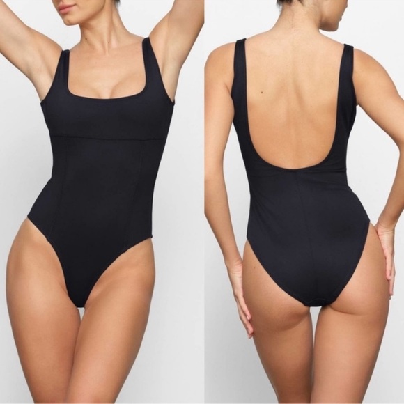 SKIMS Sculpting Swim Tank One Piece Onyx Black Size XXS NWT - Picture 1 of 6
